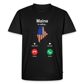 Visit To Maine Gift - Men's Premium Organic T-Shirt - black - Front - Nico (187cm)