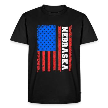 Cadeau drapeau Nebraska Usa - T-shirt Premium bio Homme - noir - Devant - Nico (187cm)
