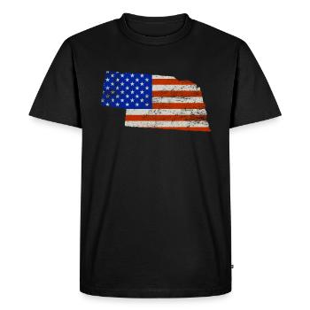 Nebraska Home Usa Flag Cadeau - T-shirt Premium bio Homme - noir - Devant - Nico (187cm)