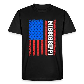 Drapeaux cadeau Mississippis Usa - T-shirt Premium bio Homme - noir - Devant - Nico (187cm)