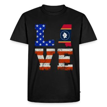 Cadeau d’amour Mississippi - T-shirt Premium bio Homme - noir - Devant - Nico (187cm)