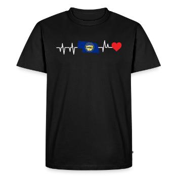 Cadeau de battement de cœur nebraska - T-shirt Premium bio Homme - noir - Devant - Nico (187cm)