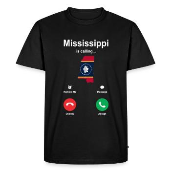 Visite à Mississippi Gift - T-shirt Premium bio Homme - noir - Devant - Nico (187cm)