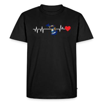 Cadeau de battement de cœur du Michigan - T-shirt Premium bio Homme - noir - Devant - Nico (187cm)
