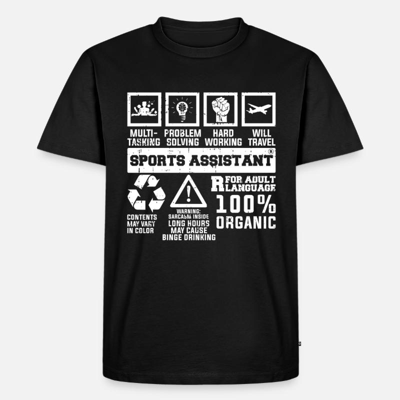 Sportassistent - Männer Premium Bio T-Shirt - Schwarz