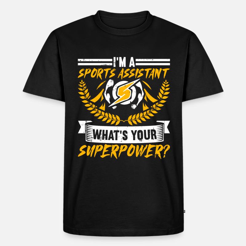 Sportassistent - Männer Premium Bio T-Shirt - Schwarz