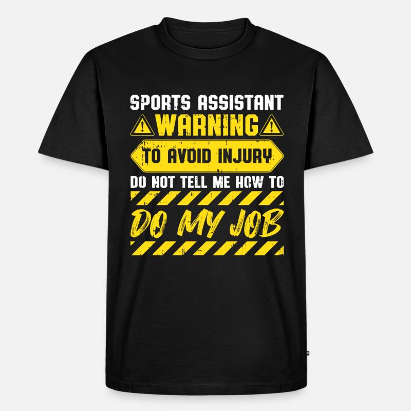 Sportassistent - Männer Premium Bio T-Shirt - Schwarz