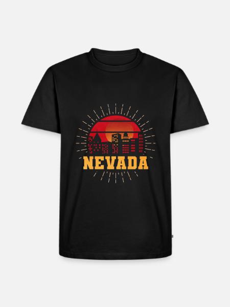 Nevada Pride State Mountain - Männer Premium Bio T-Shirt - Schwarz