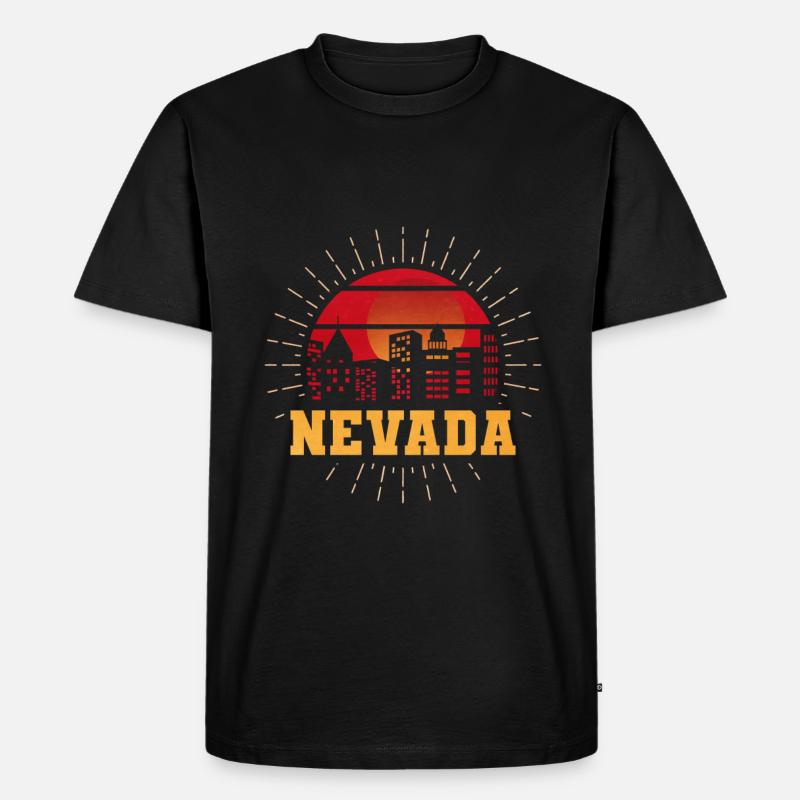 Nevada Pride State Mountain - Männer Premium Bio T-Shirt - Schwarz