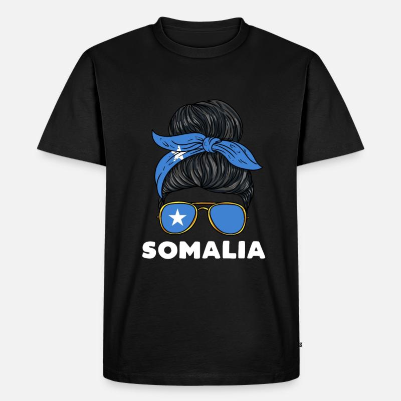 Somalia Mädchen - Männer Premium Bio T-Shirt - Schwarz