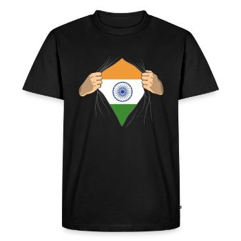 Fier cadeau de résident indien - T-shirt Premium bio Homme - noir - Devant - Nico (187cm)