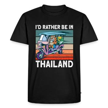 Tricycle Thailand Gift - Men's Premium Organic T-Shirt - black - Front - Nico (187cm)