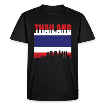 Thaïlande Drapeau Skyline Cadeau - T-shirt Premium bio Homme - noir - Devant - Nico (187cm)