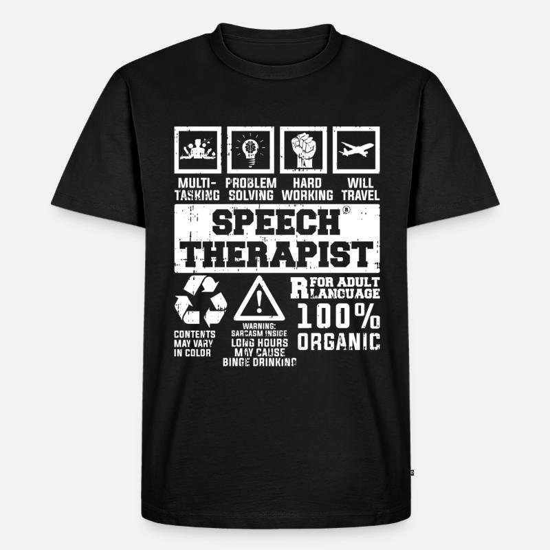 Sprachtherapeut Logopäde Geschenk - Männer Premium Bio T-Shirt - Schwarz