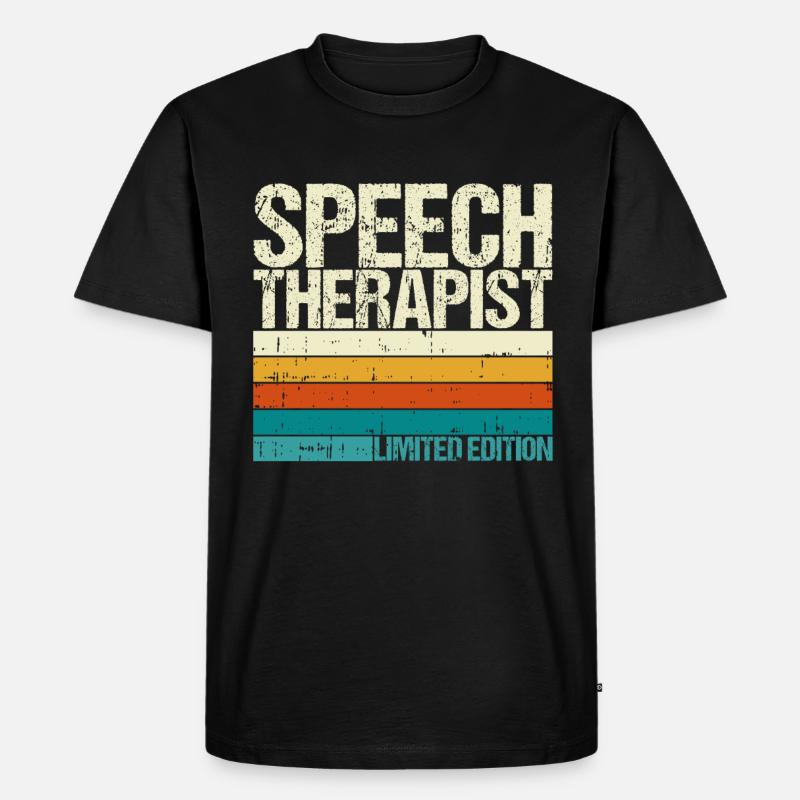 Sprachtherapeut Logopäde Geschenk - Männer Premium Bio T-Shirt - Schwarz