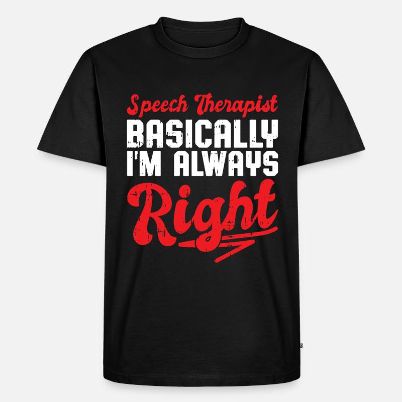 Sprachtherapeut Logopäde Geschenk - Männer Premium Bio T-Shirt - Schwarz