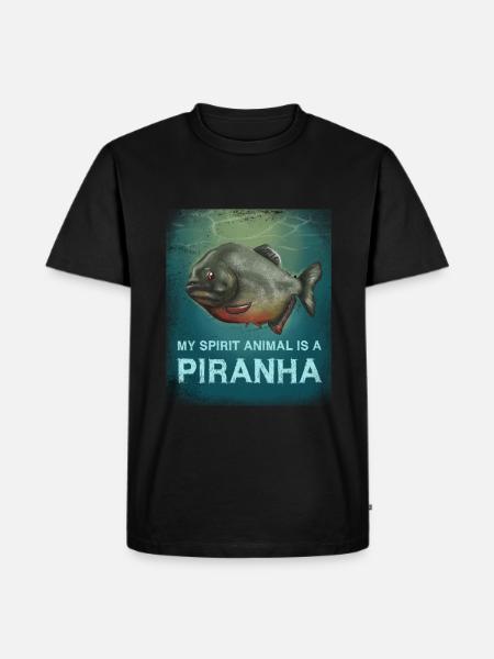 Piranha Geschenk - Männer Premium Bio T-Shirt - Schwarz