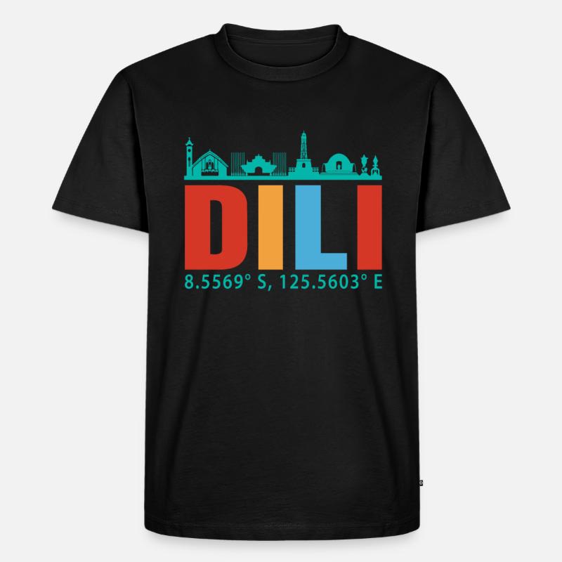 Dili - Männer Premium Bio T-Shirt - Schwarz