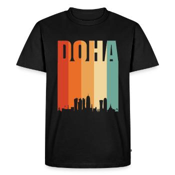 Doha - Men's Premium Organic T-Shirt - black - Front - Nico (187cm)