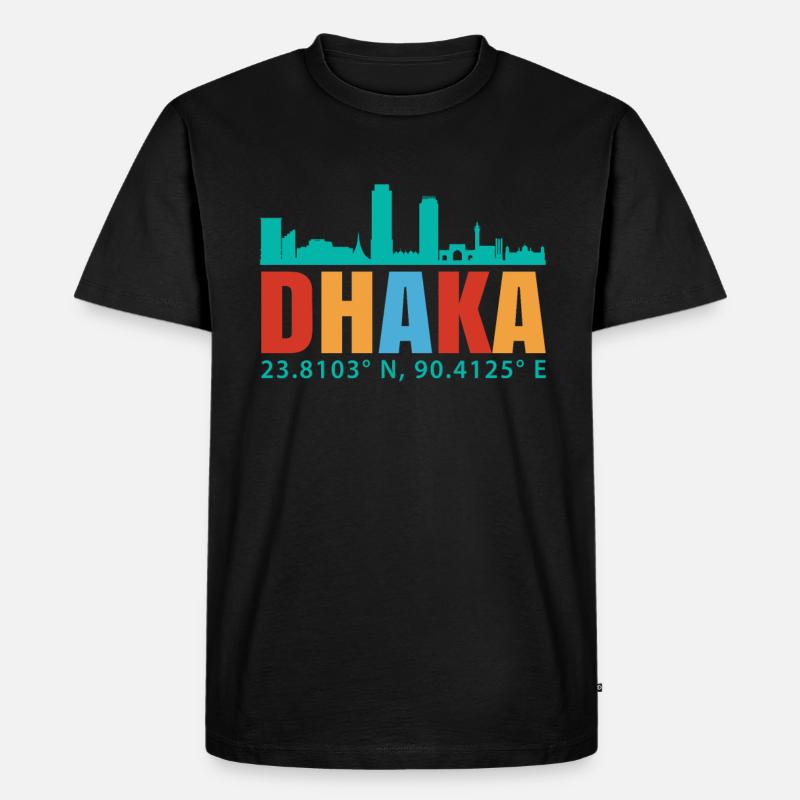 Dhaka - Männer Premium Bio T-Shirt - Schwarz