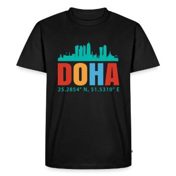 Doha - Men's Premium Organic T-Shirt - black - Front - Nico (187cm)