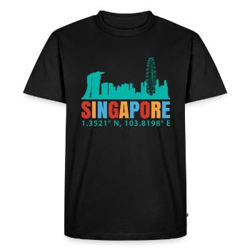 Singapour - T-shirt Premium bio Homme - noir - Devant - Nico (187cm)