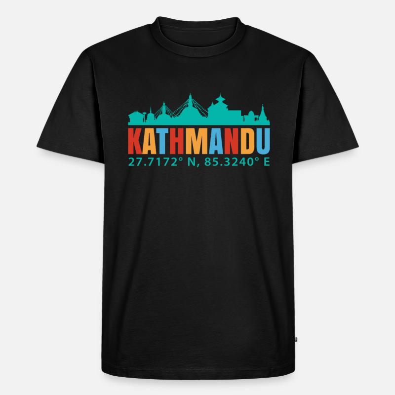 Kathmandu - Männer Premium Bio T-Shirt - Schwarz