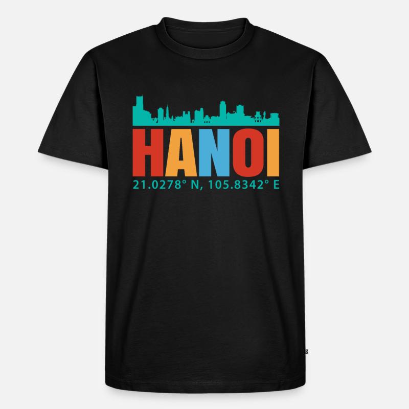 Hanoi - Männer Premium Bio T-Shirt - Schwarz