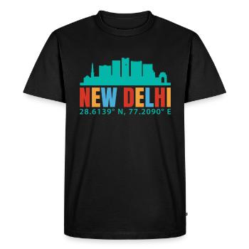 New Delhi - Men's Premium Organic T-Shirt - black - Front - Nico (187cm)