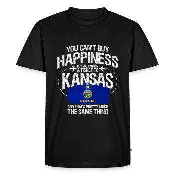 Kansas - T-shirt Premium bio Homme - noir - Devant - Nico (187cm)