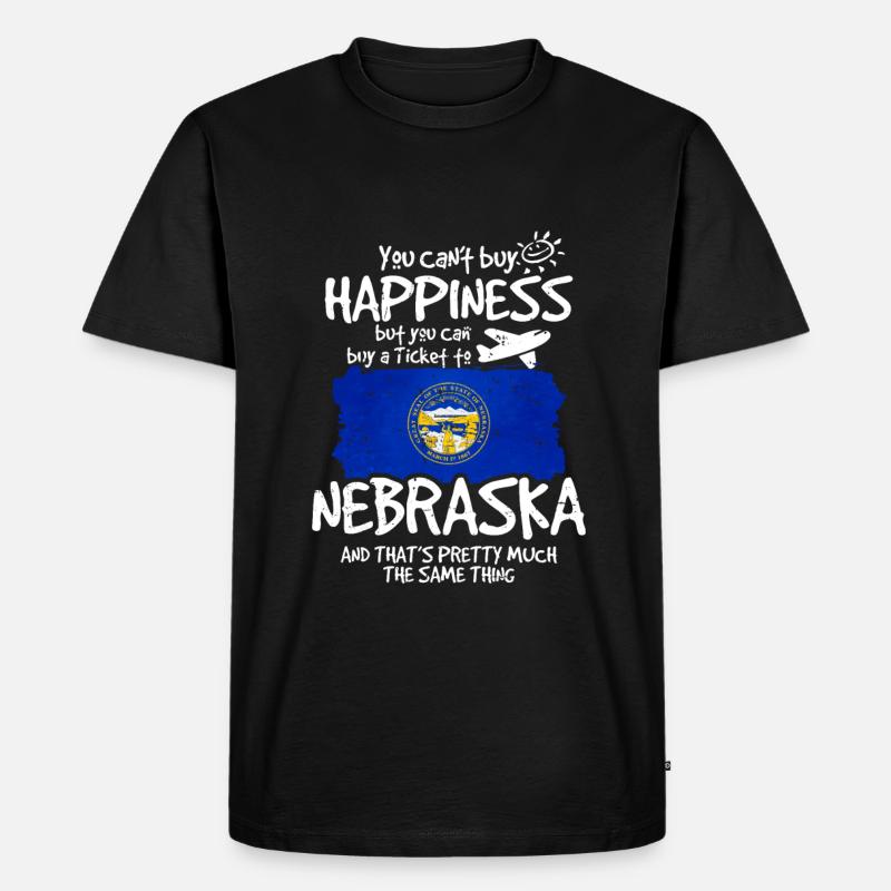 Nebraska - Männer Premium Bio T-Shirt - Schwarz