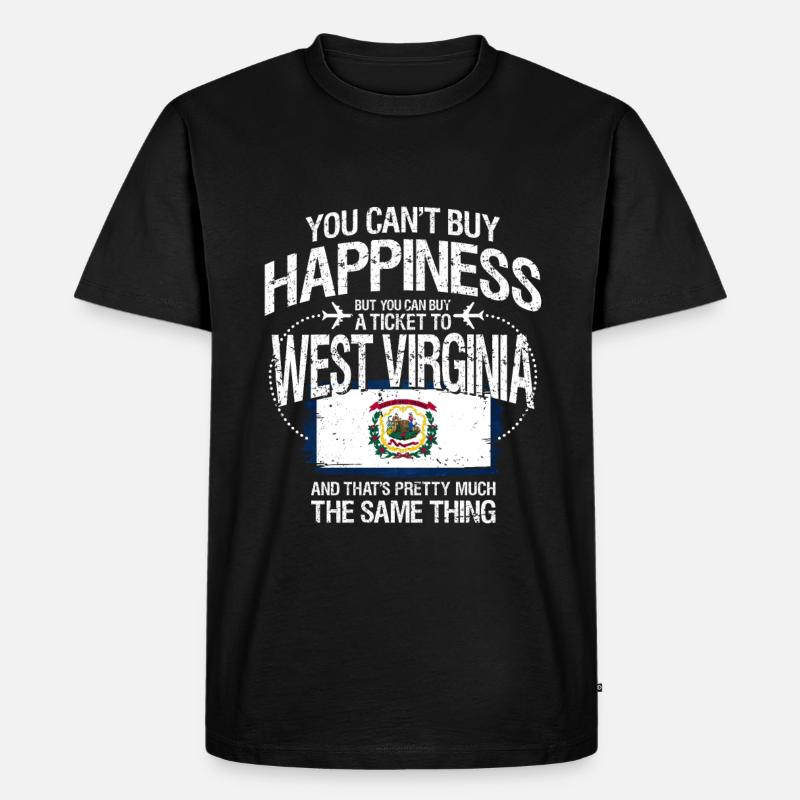 West Virginia - Männer Premium Bio T-Shirt - Schwarz