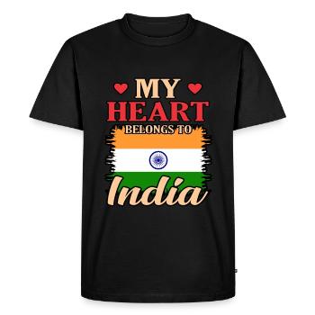 Inde - T-shirt Premium bio Homme - noir - Devant - Nico (187cm)
