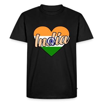 Inde - T-shirt Premium bio Homme - noir - Devant - Nico (187cm)