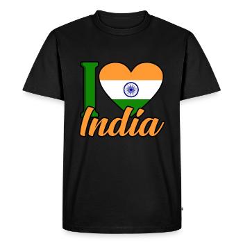 Inde - T-shirt Premium bio Homme - noir - Devant - Nico (187cm)