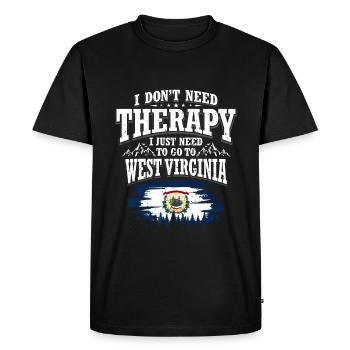 Virginie-Occidentale - T-shirt Premium bio Homme - noir - Devant - Nico (187cm)