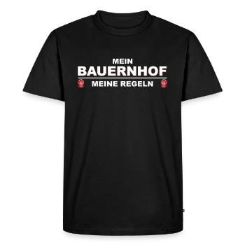 Mein Bauernhof - Meine Regeln Landwirtschaft - Männer Premium Bio T-Shirt - Schwarz - Vorne - Nico (187cm)