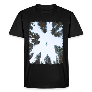 Plane - Men's Premium Organic T-Shirt - black - Front - Nico (187cm)