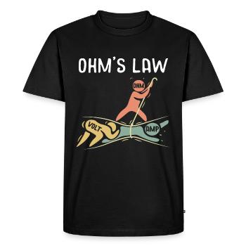 Ohm's Law Electrical Engineering Joke - Men's Premium Organic T-Shirt - black - Front - Nico (187cm)