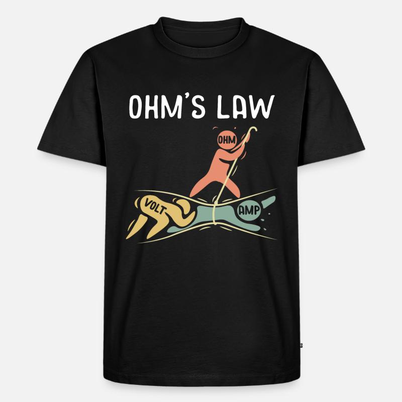 Ohm'sches Gesetz Elektrotechnik-Witz - Männer Premium Bio T-Shirt - Schwarz