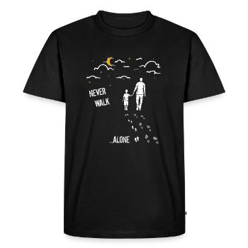 Father and son never walk alone - Men's Premium Organic T-Shirt - black - Front - Nico (187cm)