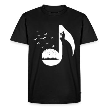 Oiseaux rétro flûtes - T-shirt Premium bio Homme - noir - Devant - Nico (187cm)