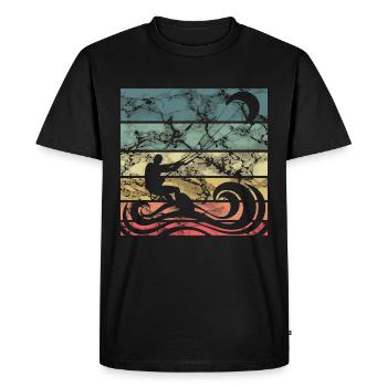 Retro Kitesurf - T-shirt Premium bio Homme - noir - Devant - Nico (187cm)