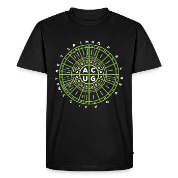 Code génétique Biologie - T-shirt Premium bio Homme - noir - Devant - Nico (187cm)
