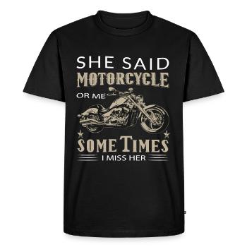 Passionné de motards motards - T-shirt Premium bio Homme - noir - Devant - Nico (187cm)