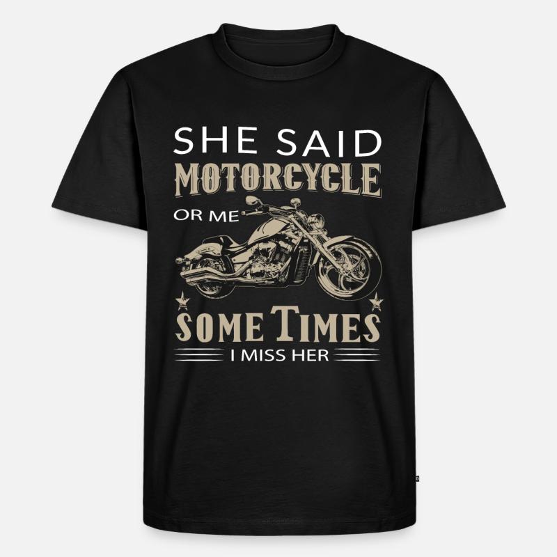 Motorradfahrer Biker Leidenschaft - Männer Premium Bio T-Shirt - Schwarz