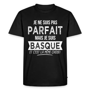 basque parfait je suis Basque Humour pays basque - T-shirt Premium bio Homme - noir - Devant - Nico (187cm)