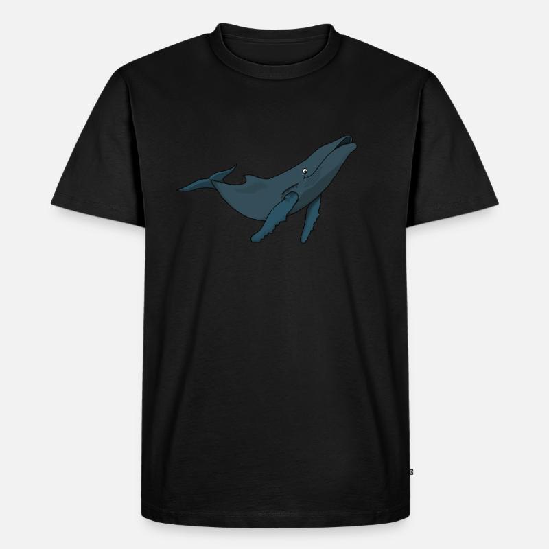 Wal - Männer Premium Bio T-Shirt - Schwarz