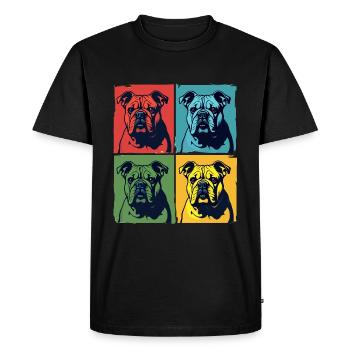 Un bulldog avec un style pop art - T-shirt Premium bio Homme - noir - Devant - Nico (187cm)