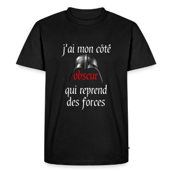 T-shirt côté obscur - T-shirt Premium bio Homme - noir - Devant - Nico (187cm)